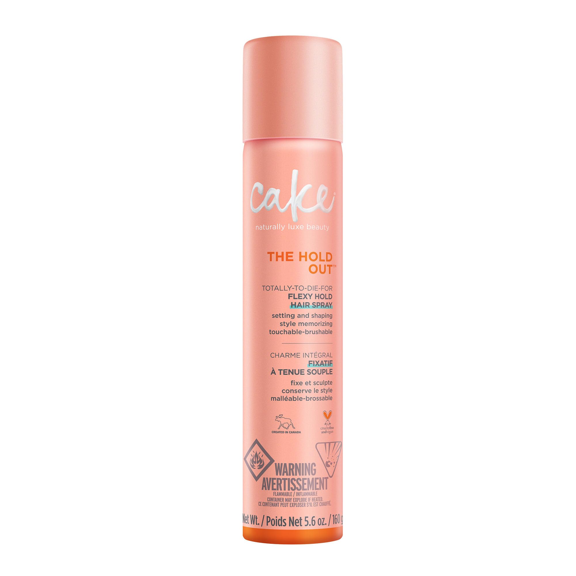 Cake Beauty Hairspray - The Hold Out | Crunch Free Brushable, Touchable, Flexible Hold & Soft Volume | Vitamin E & Abyss