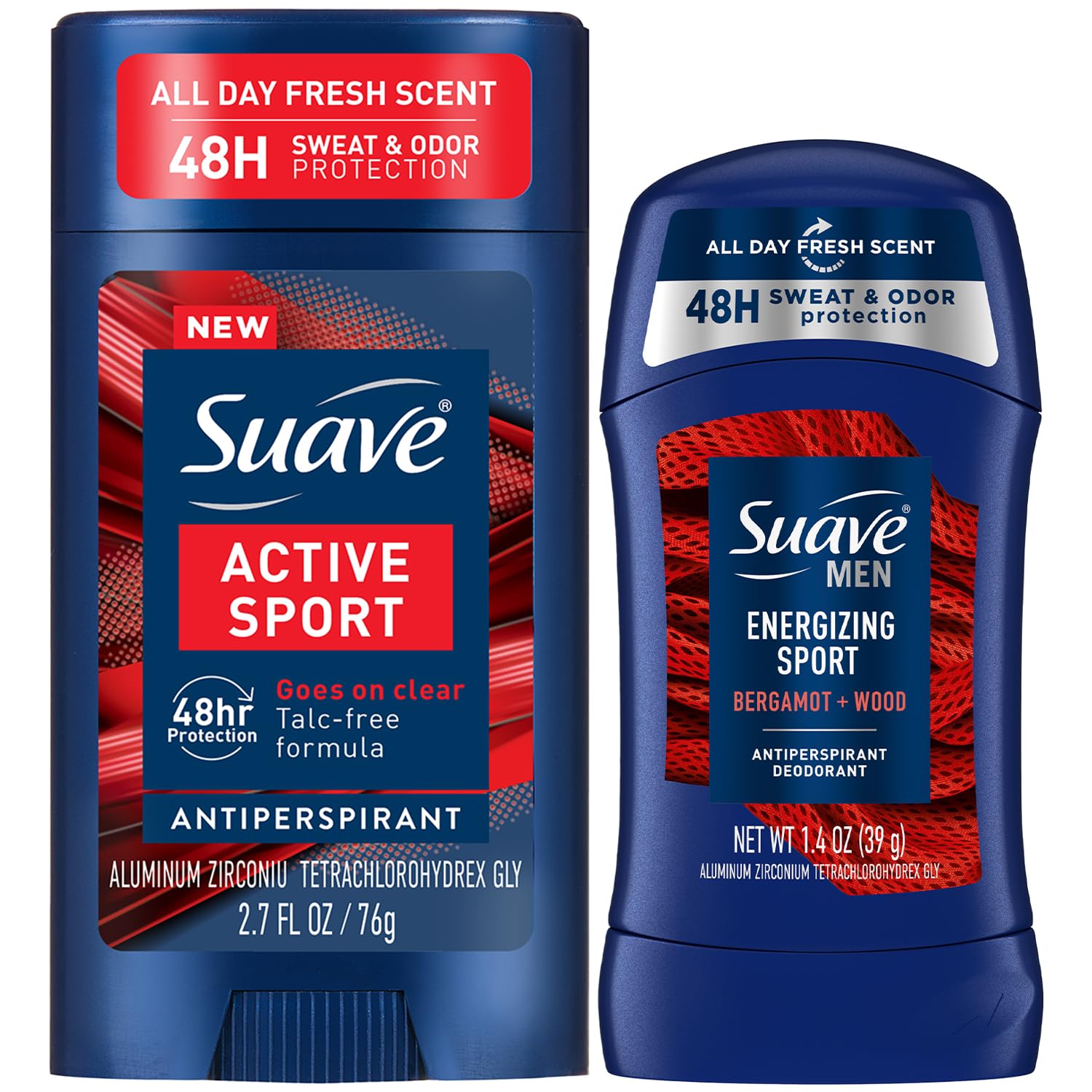 Suave Antiperspirant Deodorant for Men Active Sport Variety Pack 48H Sweat & Odor Protection