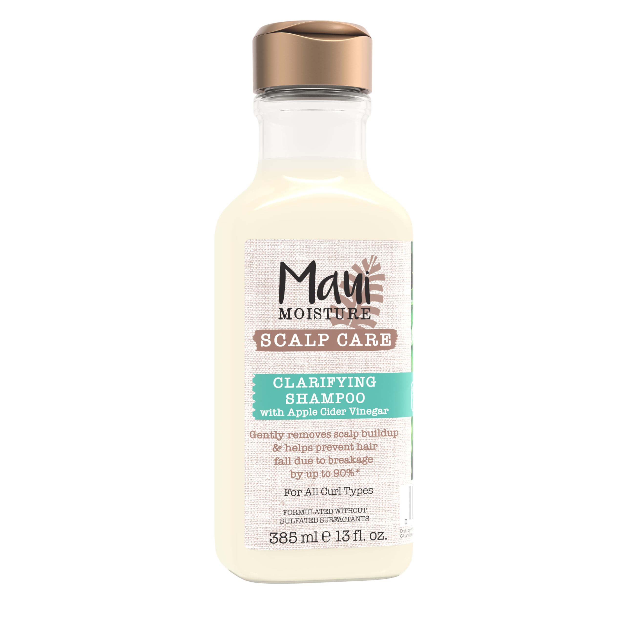 Maui Moisture Scalp Care Clarifying Shampoo for Curly Hair, Apple Cider Vinegar Moisturizes & Removes Scalp Build-Up, S