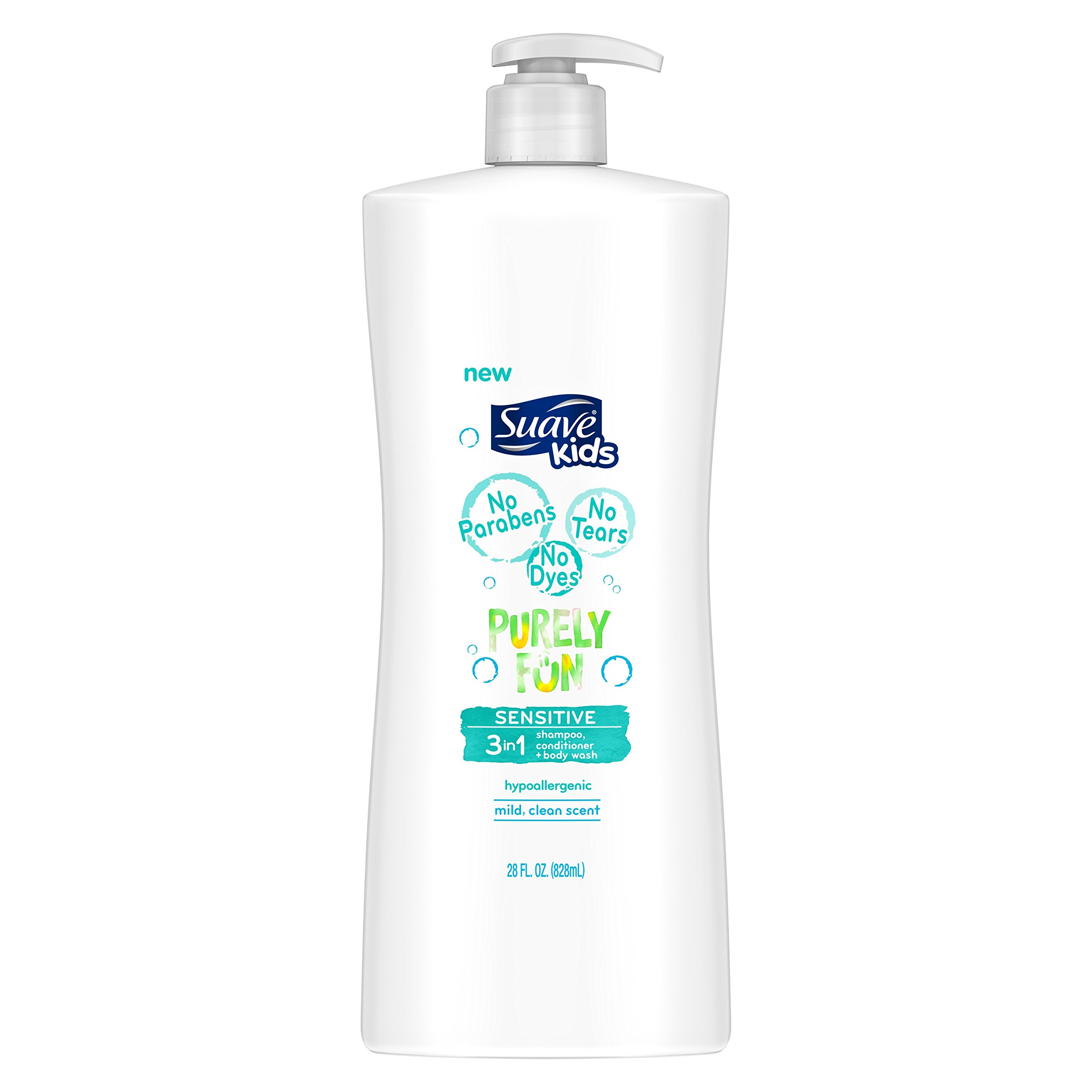 Suave Kids 3 in 1 Shampoo Conditioner Body Wash for Sensitive Skin, Purely Fun, 28 oz
| Suave Kids 3 in 1 Shampoo Condi